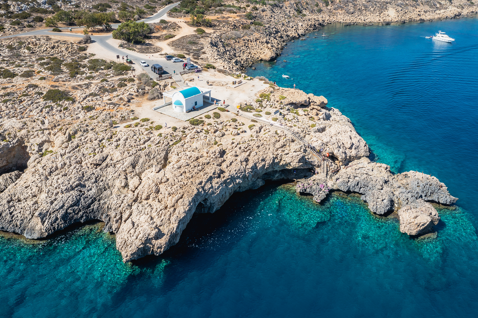 Cape Greco's breathtaking landscape with its dramatic cliffs, crystal-clear waters, and panoramic views is a natural wonder