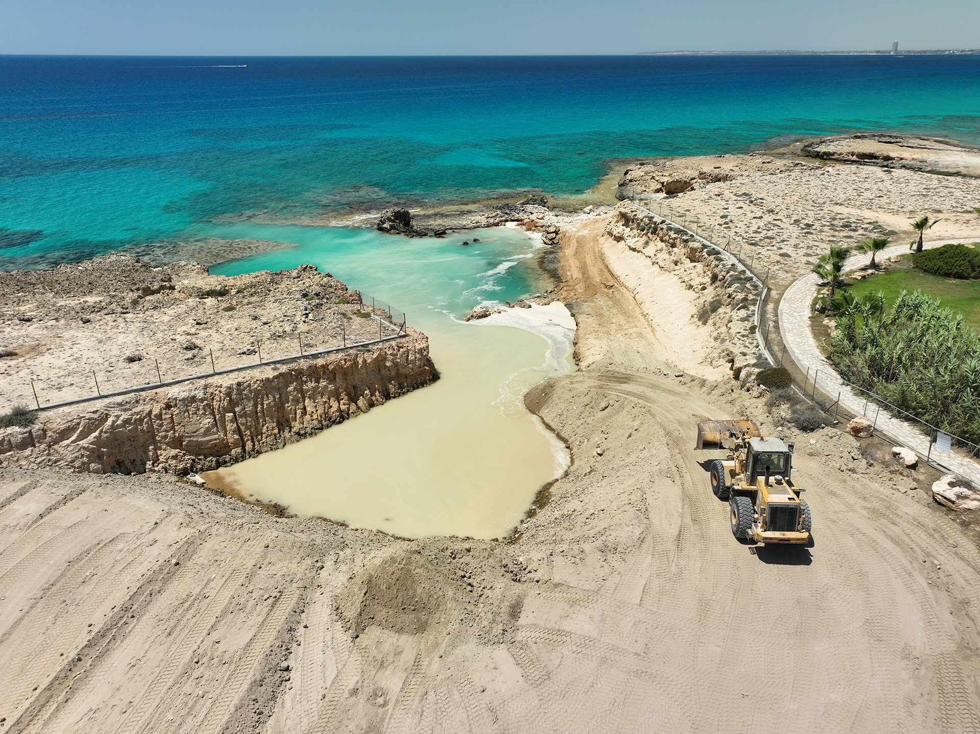 Ayia Napa begins restoration of beach after illegal intervention